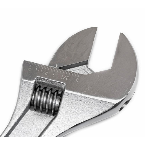 Adjustable Tapered Handle Wrench - Carded, 18" L, 2-1/16"/53 mm Max Width, Chrome/Polished Ontario Packaging