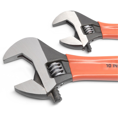 Black Oxide Wrench Set with Cushion Grips, Adjustable, 2 Pieces, Imperial and Metric Ontario Packaging