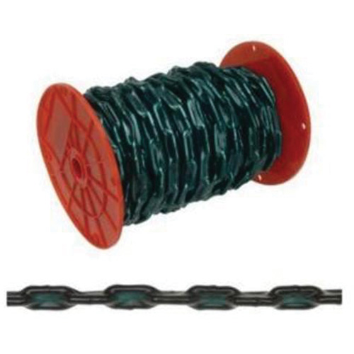 Chaîne droite avec gaine verte, Acier &agrave; faible teneur en carbone, 2/0 x 60' (18,3 m) l, Charge d'utilisation 520 lb (0,26 tonne) Ontario Packaging