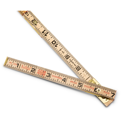Red End&reg; Oversized Brick Mason Rule, 6' L, Wood, 1/16" Graduations Ontario Packaging