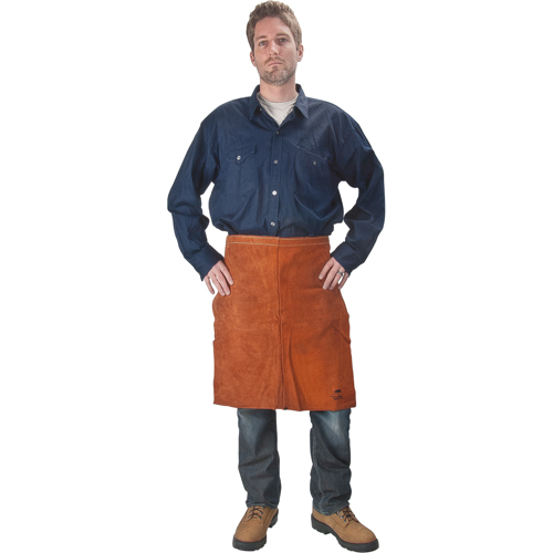 Leather Apron, Waist, 24" L, Lava Brown Ontario Packaging