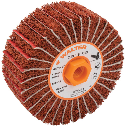 Two-In-One Turbo Drums, 4-1/2" Dia. x 2" W, 5/8"-11 Arbor, 60 Grit Ontario Packaging