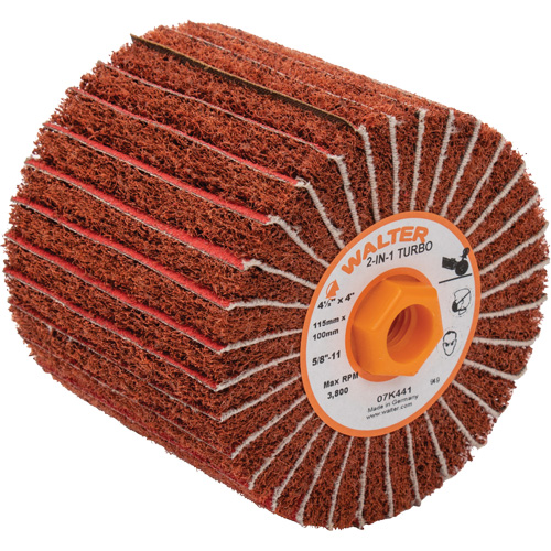 Two-In-One Turbo Drums, 4-1/2" Dia. x 4" W, 5/8"-11 Arbor, 60 Grit Ontario Packaging