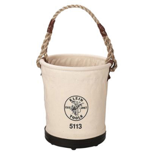 Tapered-Wall Bucket, Canvas, 1 Pockets, Black/Natural Ontario Packaging