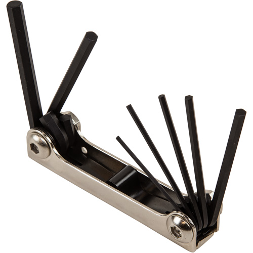Folding Hex Key Set, 7 Pcs., Metric Ontario Packaging