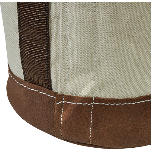 Sceau &agrave; fond en cuir, 17" h, Toile, Blanc Ontario Packaging