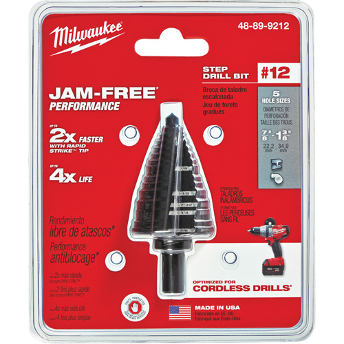 Foret &eacute;tag&eacute; no 12, 7/8" - 1-3/8", Acier rapide Ontario Packaging