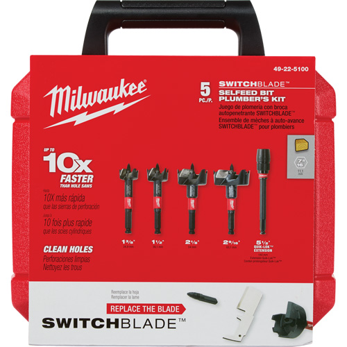 Jeu de forets autoaliment&eacute;s pour plombier Switchblade Ontario Packaging