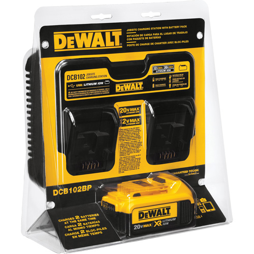 Max Jobsite Charging Station & 4.0 Ah Battery Pack, 12 V/20 V, Lithium-Ion Ontario Packaging