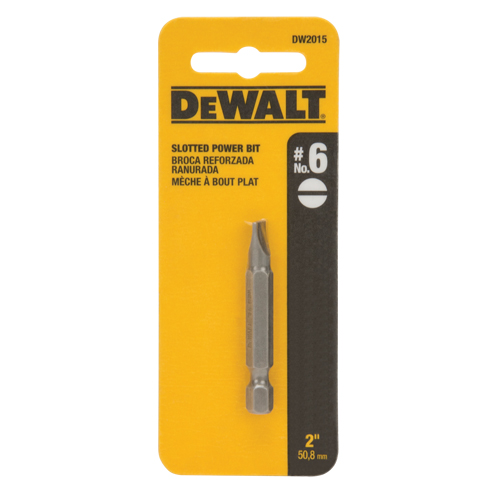 Screwdriver Bit, Slot, #6 Tip, 1/4" Drive Size, 2" Length Ontario Packaging