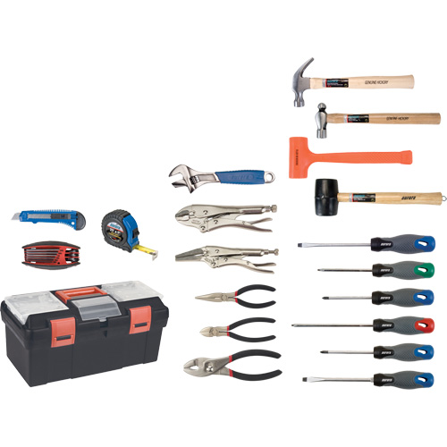 Jeu d'outils essentiels avec coffret en plastique, 28 morcea Ontario Packaging