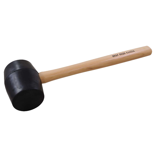 Rubber Mallet, 28 oz., Wood Handle, 16-3/4" L Ontario Packaging