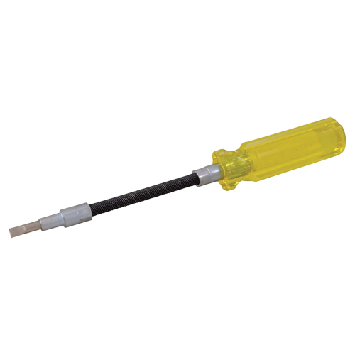Flexible Slotted Screwdriver, 3/16" Tip, Round, 7-1/2" L, Plastic Handle Ontario Packaging