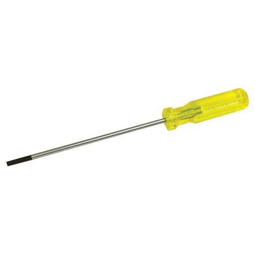 Electrician's Slotted Screwdriver, 3/16" Tip, Round, 9-1/2" L, Plastic Handle Ontario Packaging