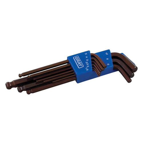 Long Arm Ball Hex Key Set, 9 Pcs., Metric Ontario Packaging