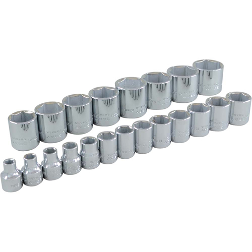 Socket Set, 21 Pcs, 3/8" Drive Size Ontario Packaging