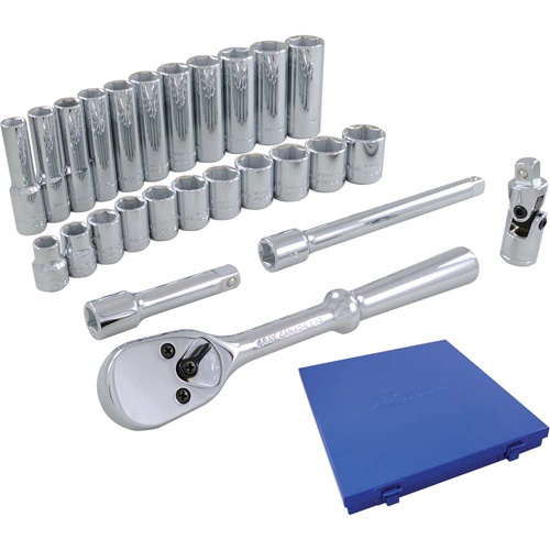 Jeu de douilles et accessoires, 26 Mcx, Prise de 3/8", Profond Ontario Packaging