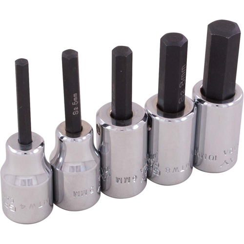 Jeu de douilles &agrave; t&ecirc;te hexagonale, Hexagonale, Prise 3/8", 5 mrcx Ontario Packaging