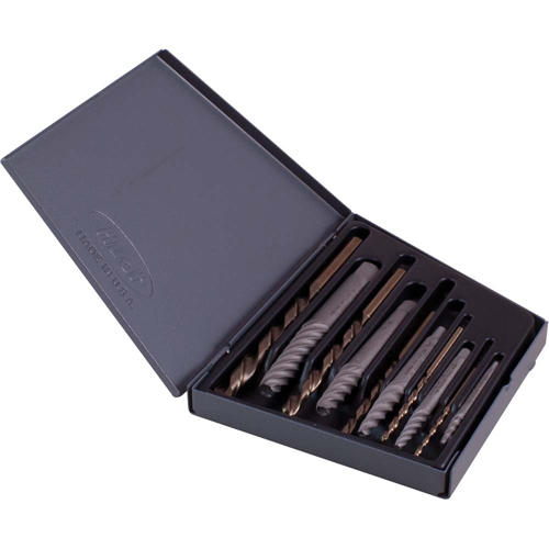 Combination Screw Extractor & Drill Set, High Speed Cobalt, 10 Pieces Ontario Packaging