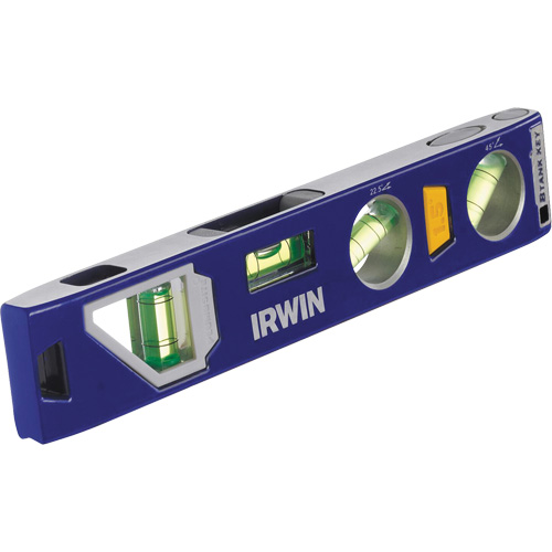 250 Series Heavy-Duty Torpedo Level, 9" L, Aluminum, 4 Vials, Magnetic Ontario Packaging