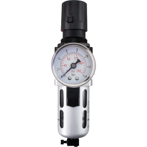 Modular Air Filter/Regulator (Gauge Included), 1/4" NPT, 145 PSI, 0.3 fl. oz. Capacity Ontario Packaging