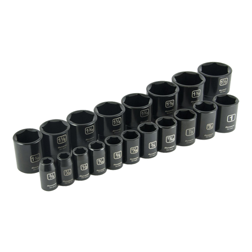 SAE Socket Set, 19 Pcs, Impact, 1/2" Drive Size Ontario Packaging