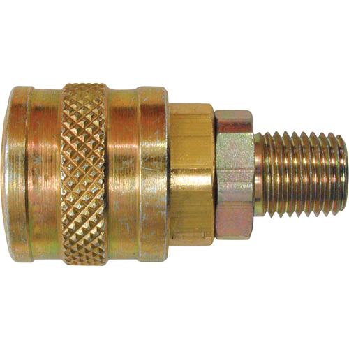 Quick Couplers - 1/4" Industrial, One Way Shut-Off - Automatic Couplers, Brass Ontario Packaging