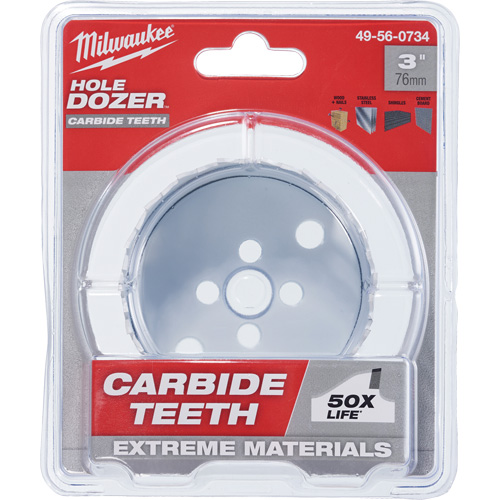 Scie &agrave; bouteur Hole Dozer avec dents au carbure, 3", Profondeur de la coupe 1-63/100", Carbure Ontario Packaging