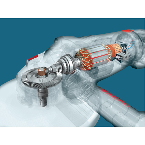 High Performance Large Angle Grinder, 9", 120 V, 15 A, 6500 RPM Ontario Packaging