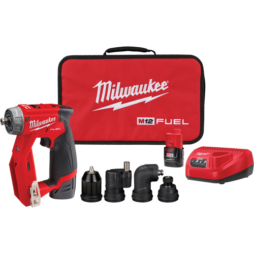 Ensemble de perceuse d'installation M12 Fuel, Lithium-ion, 12 V, Mandrin 1/4"/3/8", Couple 300 lb-po Ontario Packaging