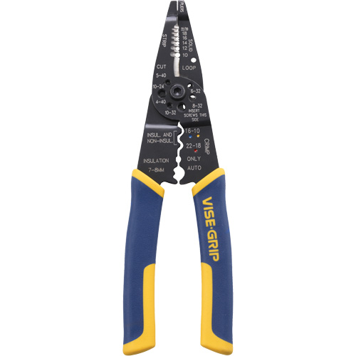 Wire Stripper/Crimper/Cutter Multi-Tool, 8-1/2" L, 10 - 22 AWG Ontario Packaging