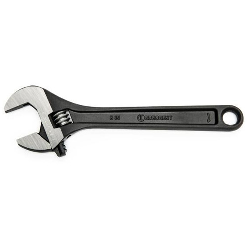 Adjustable Wrench, 8" L, 1-1/8" Max Width, Black Oxide Ontario Packaging