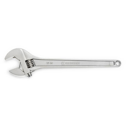 Adjustable Wrench, 15" L, 1-11/16" Max Width, Chrome Ontario Packaging