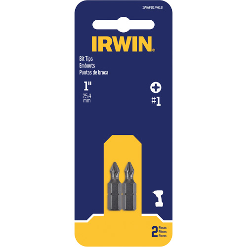 Embouts de tournevis &agrave; ins&eacute;rer, Phillips, #1, Prise 1/4" Ontario Packaging