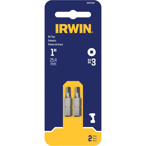 Insert Bits, Square, #3, 1/4" Drive Ontario Packaging