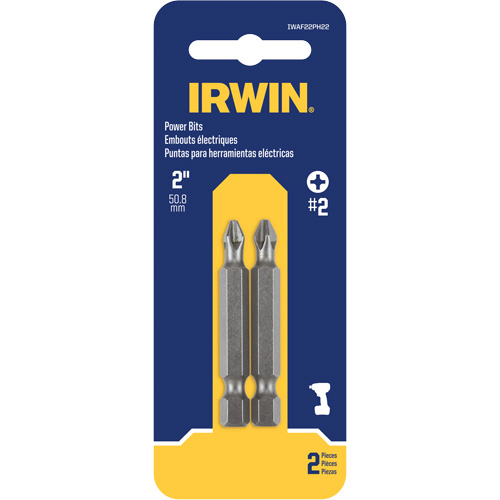 Embouts pour outils &eacute;lectriques, Phillips, Embout #2, Prise 1/4", Longueur 2" Ontario Packaging