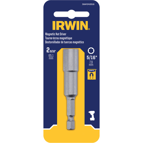 Nutsetter, 5/16" Tip, 1/4" Drive, 2-9/16" L, Magnetic Ontario Packaging