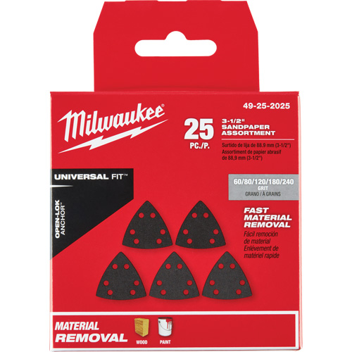 3-1/2" Open-Lok Triangle Sanding Paper Set Ontario Packaging