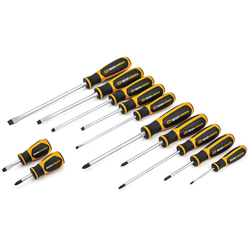Phillips&reg;/Slotted Dual Material Screwdriver Set, 12 Pcs. Ontario Packaging