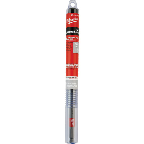 Shockwave Impact Duty Lineman's Fiberglass Drill Bit, 13/16", Carbide Ontario Packaging