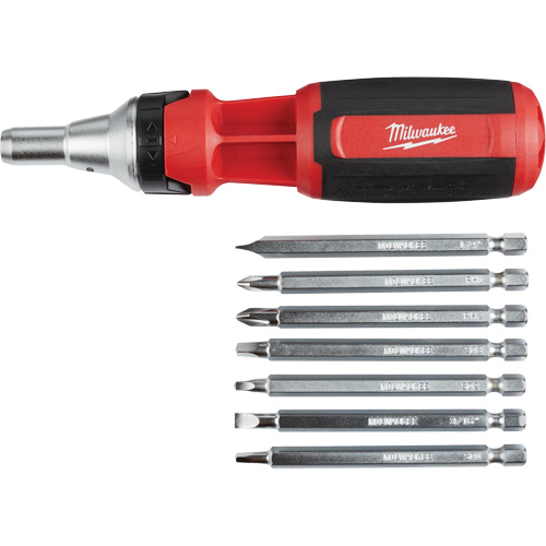 Tournevis &agrave; rochet 9 en 1 avec embouts multiples &agrave; carr&eacute; conducteur, 9-1/10" lo, Prise Coussin&eacute;e Ontario Packaging