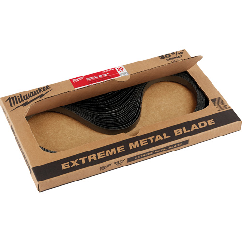 Extreme Metal Band Saw Blades, High Speed Steel, 30-9/16" L x 1/2" W x 0.02" Thick, 12/14 TPI Ontario Packaging