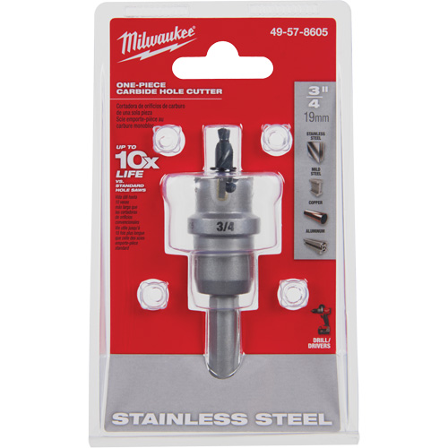 Scies-cloches au carbure monobloc, 3/4", Profondeur de la coupe de 3/16" Ontario Packaging