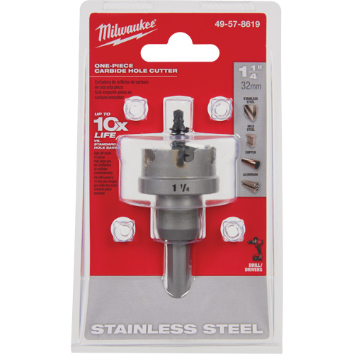Scies-cloches au carbure monobloc, 1-1/4", Profondeur de la coupe de 3/16" Ontario Packaging