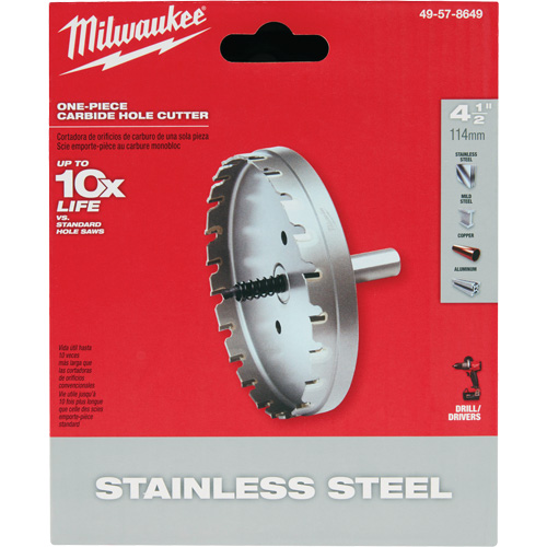 Scies-cloches au carbure monobloc, 4-1/2", Profondeur de la coupe de 3/16" Ontario Packaging