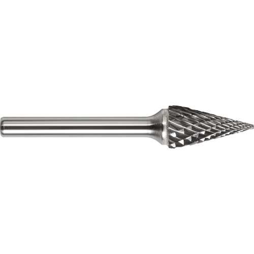 Drillco&reg; Magnum Double Cut Solid Carbide Burr, SM-3, 1/4" Dia., 1/4" Shank, 1" Depth of Cut Ontario Packaging