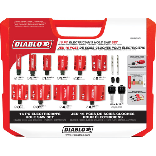 Ensemble de scie-cloche bim&eacute;tallique pour &eacute;lectricien, 16 morceaux Ontario Packaging