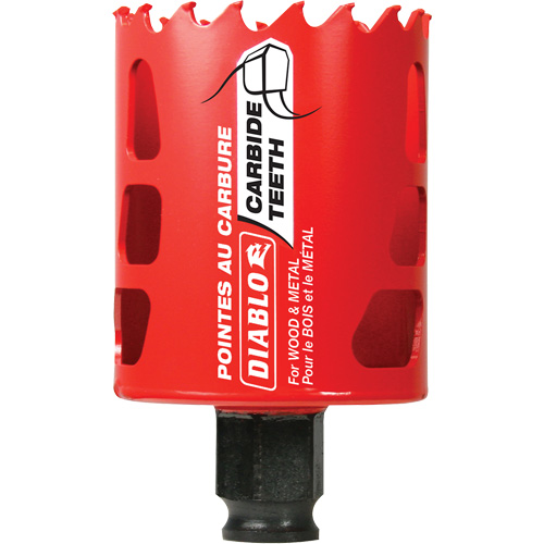 Wood & Metal Hole Saw, 2-1/8", 2-3/8" Depth of Cut, Carbide Ontario Packaging