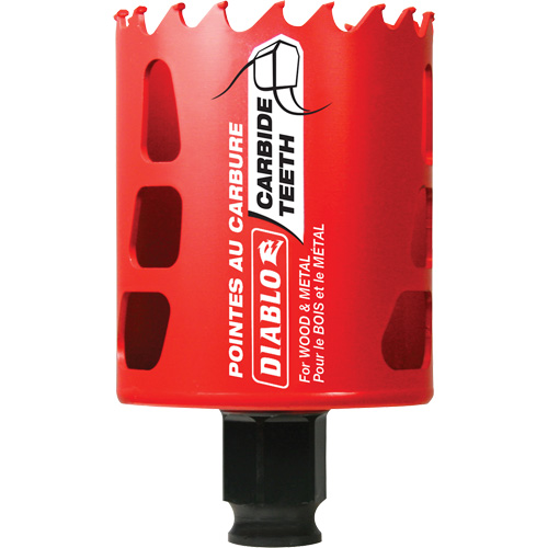 Wood & Metal Hole Saw, 2-1/4", 2-3/8" Depth of Cut, Carbide Ontario Packaging