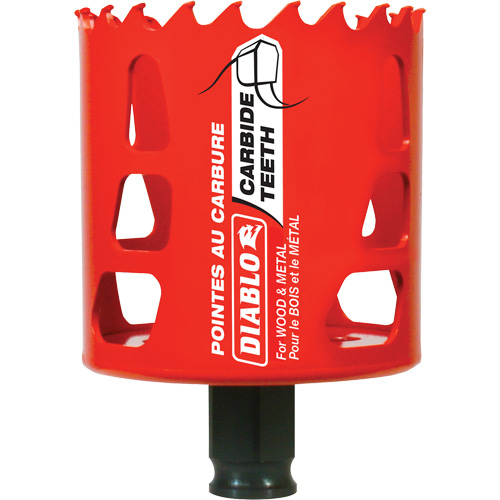 Wood & Metal Hole Saw, 2-1/2", 2-3/8" Depth of Cut, Carbide Ontario Packaging